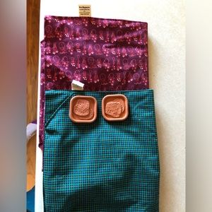 2 Green City Living Eco-baguette cloth bread bags with stones and zip ties